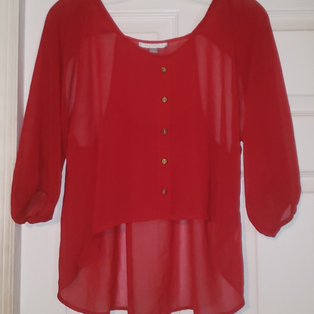 Sheer Red blouse